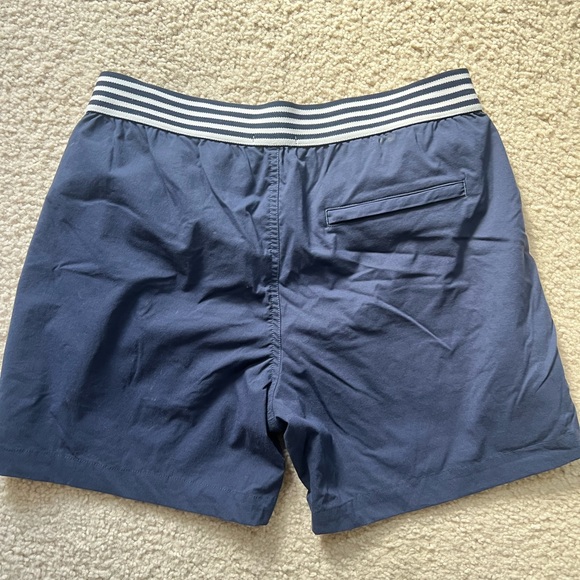 Ron Dorff Navy Blue Men's Swim Shorts with Striped Waistband - Picture 6 of 7